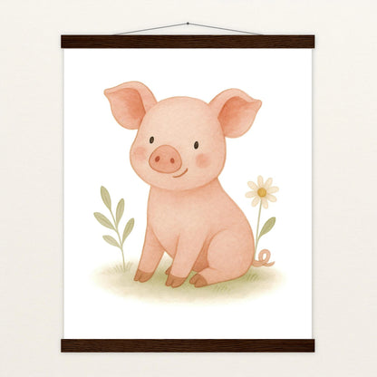 Susi das Schwein Poster mit Leisten von tinylearner