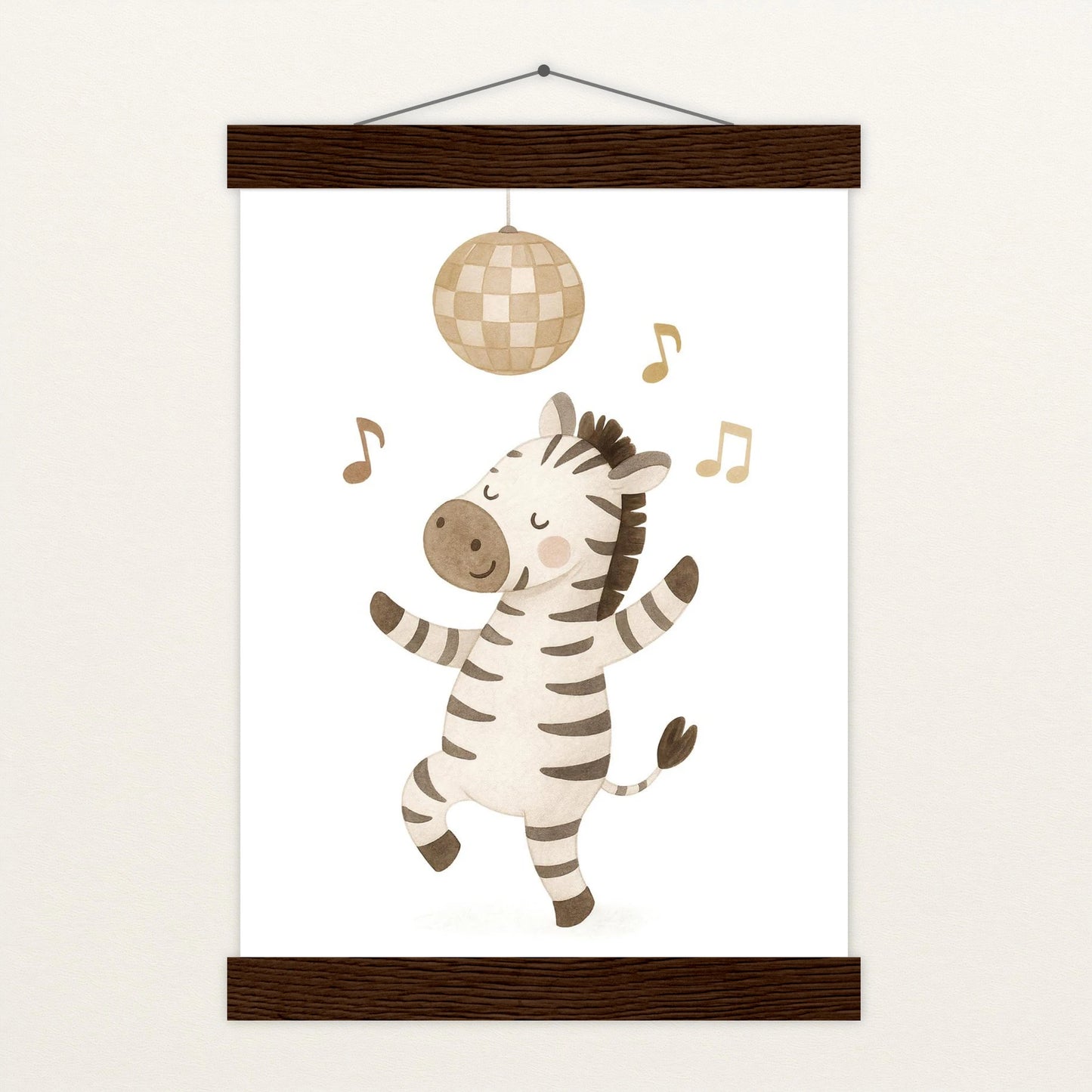 Zinni das Zebra - Motiv: "Tanzen" Poster mit Leisten von tinylearner