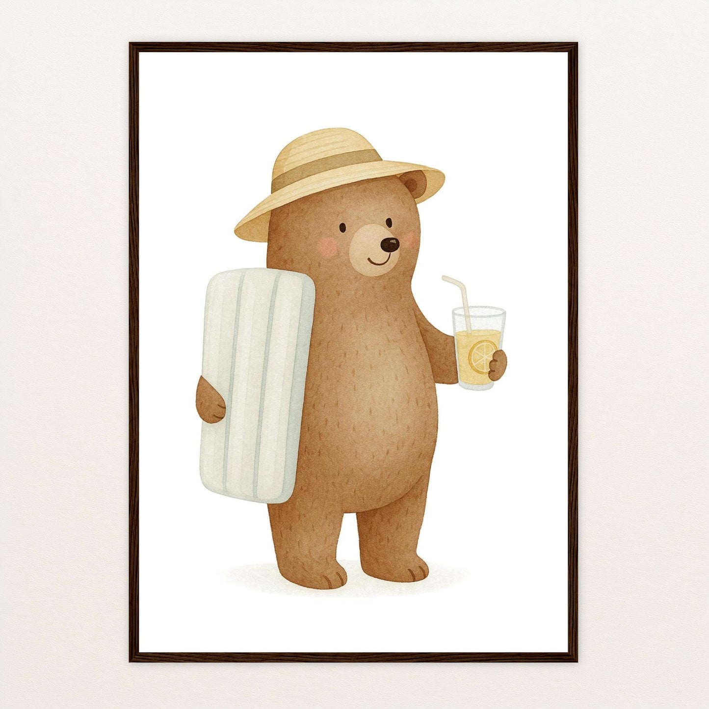 Balu der Bär - Motiv: "Strandtag" Poster mit Holzrahmen von tinylearner