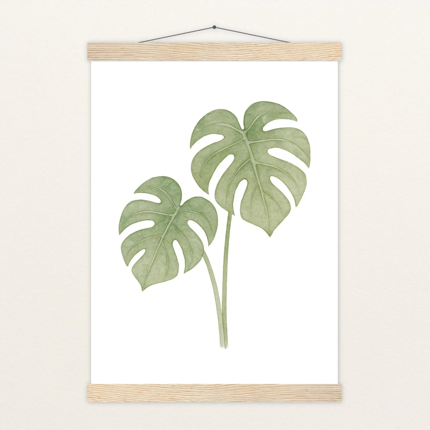 Monstera-Blätter Poster mit Leisten von tinylearner