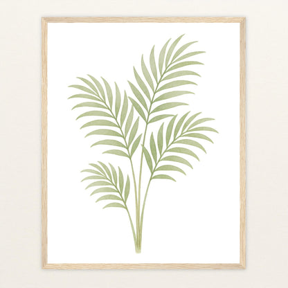 Howea-Blatt Poster mit Holzrahmen von tinylearner