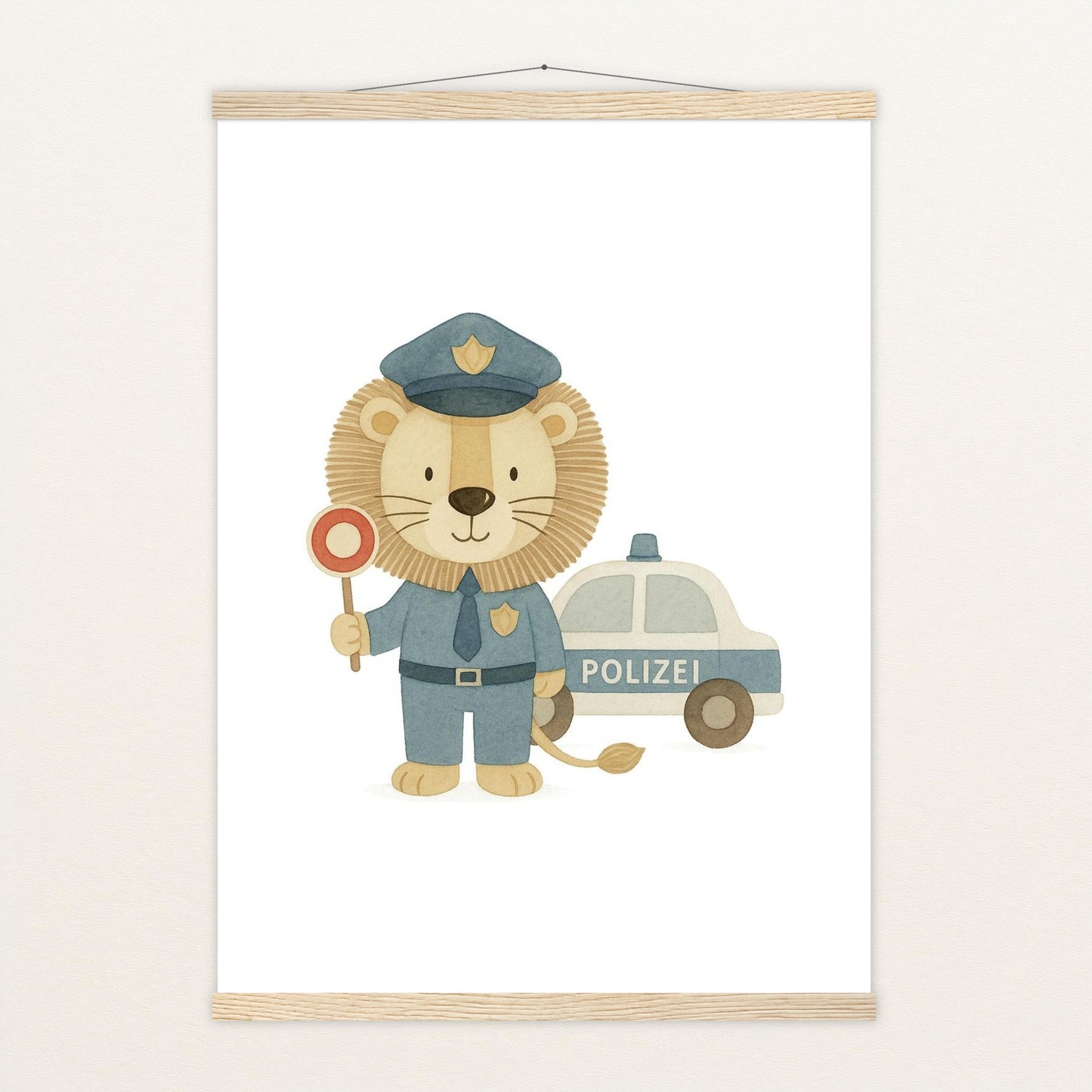 Leo der Löwe - Motiv: "Polizei" Poster mit Leisten von tinylearner