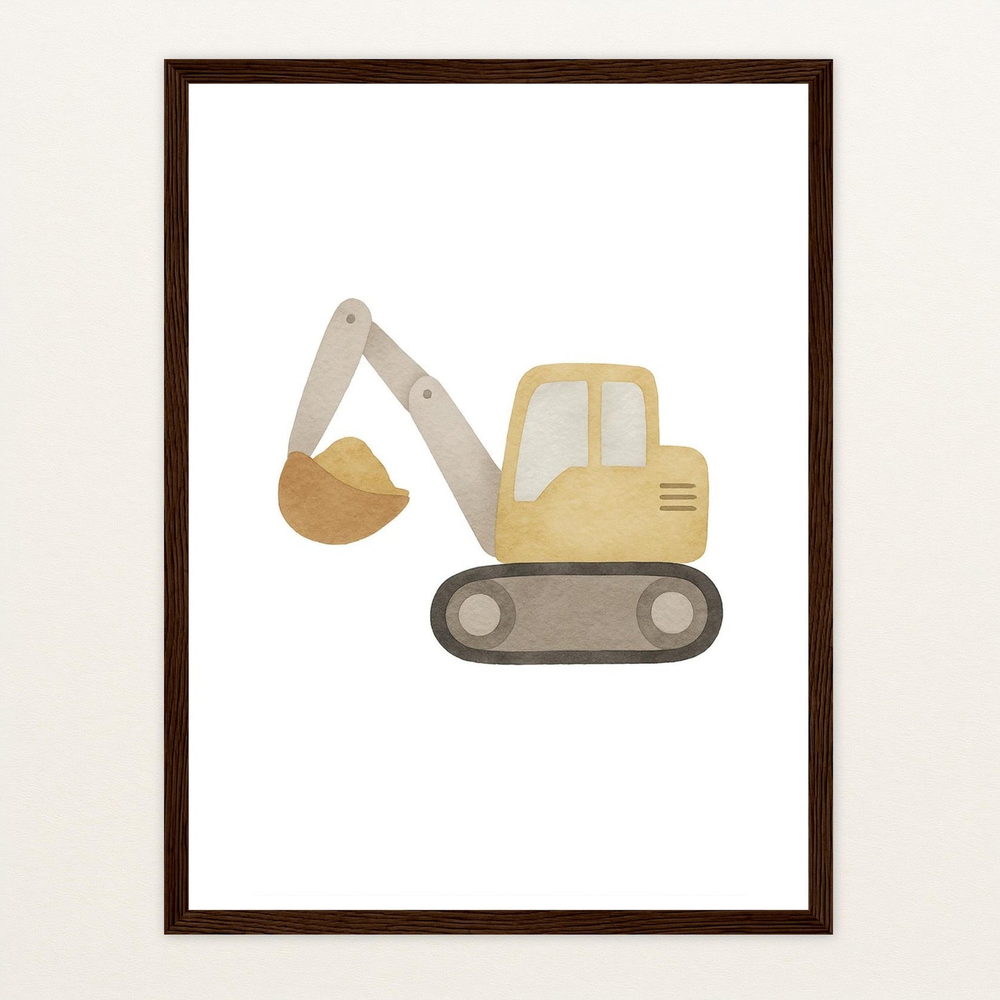 Bagger Poster mit Holzrahmen von tinylearner