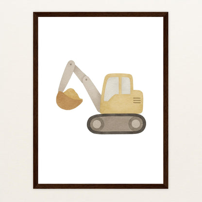 Bagger Poster mit Holzrahmen von tinylearner