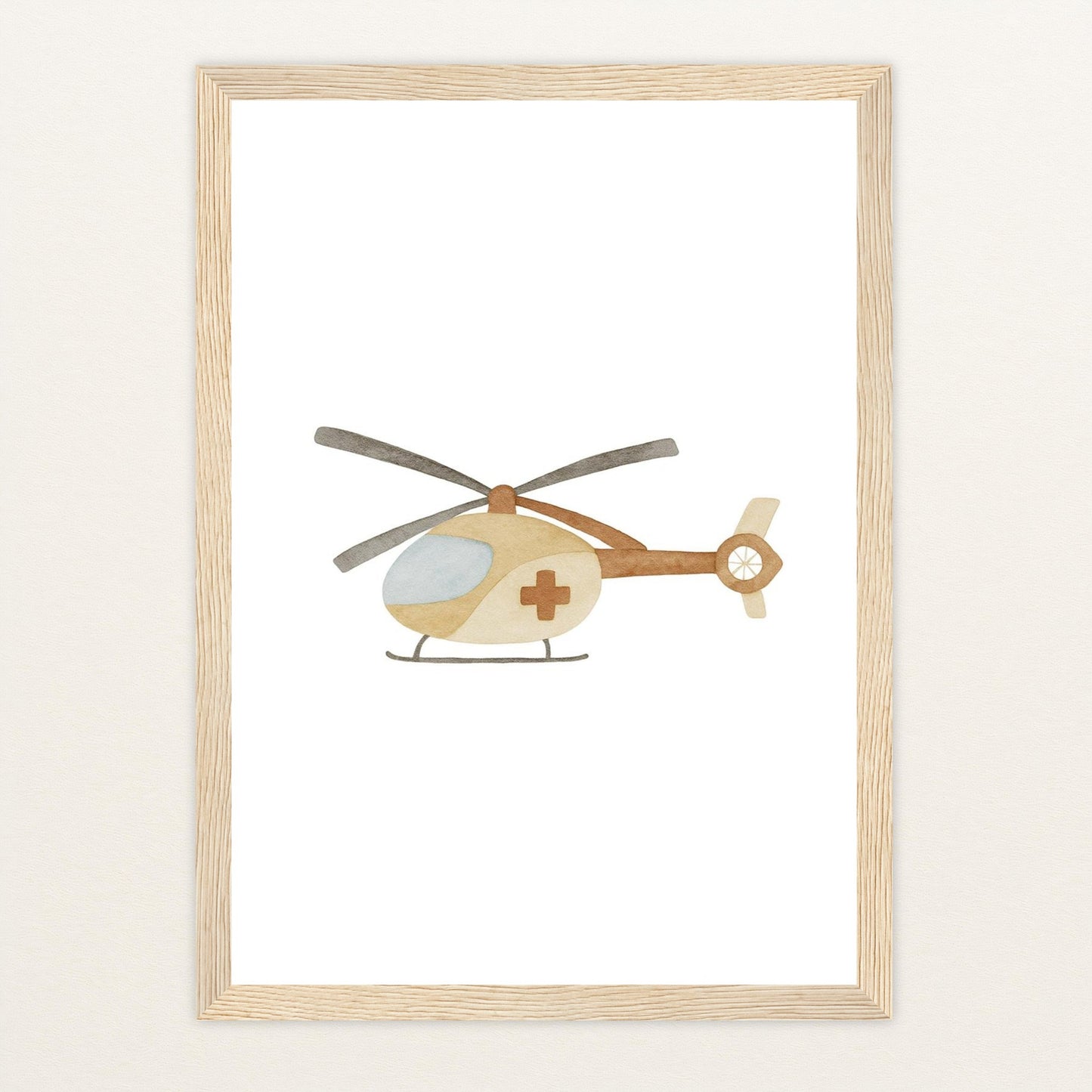 Rettungshubschrauber Poster mit Holzrahmen von tinylearner