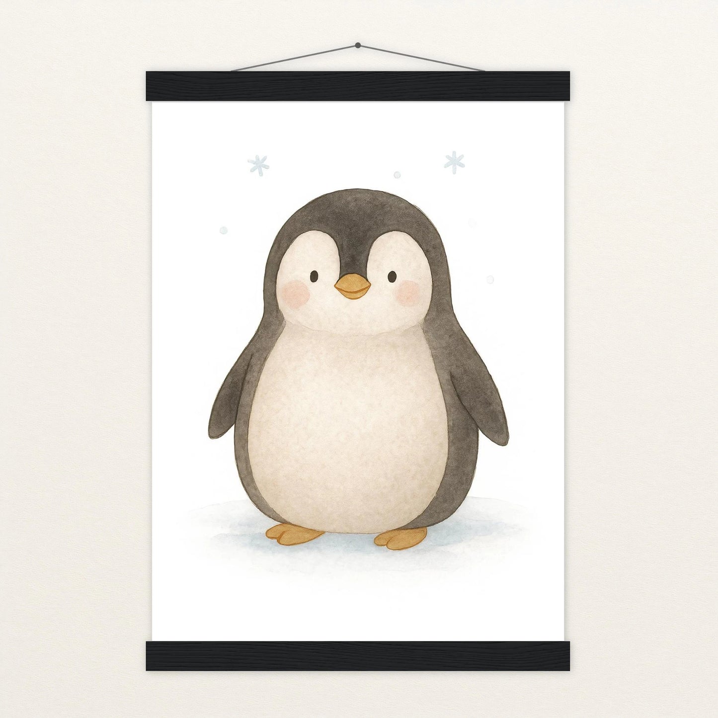Pia der Pinguin Poster mit Leisten von tinylearner
