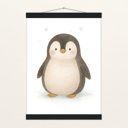 Pia der Pinguin Poster mit Leisten von tinylearner