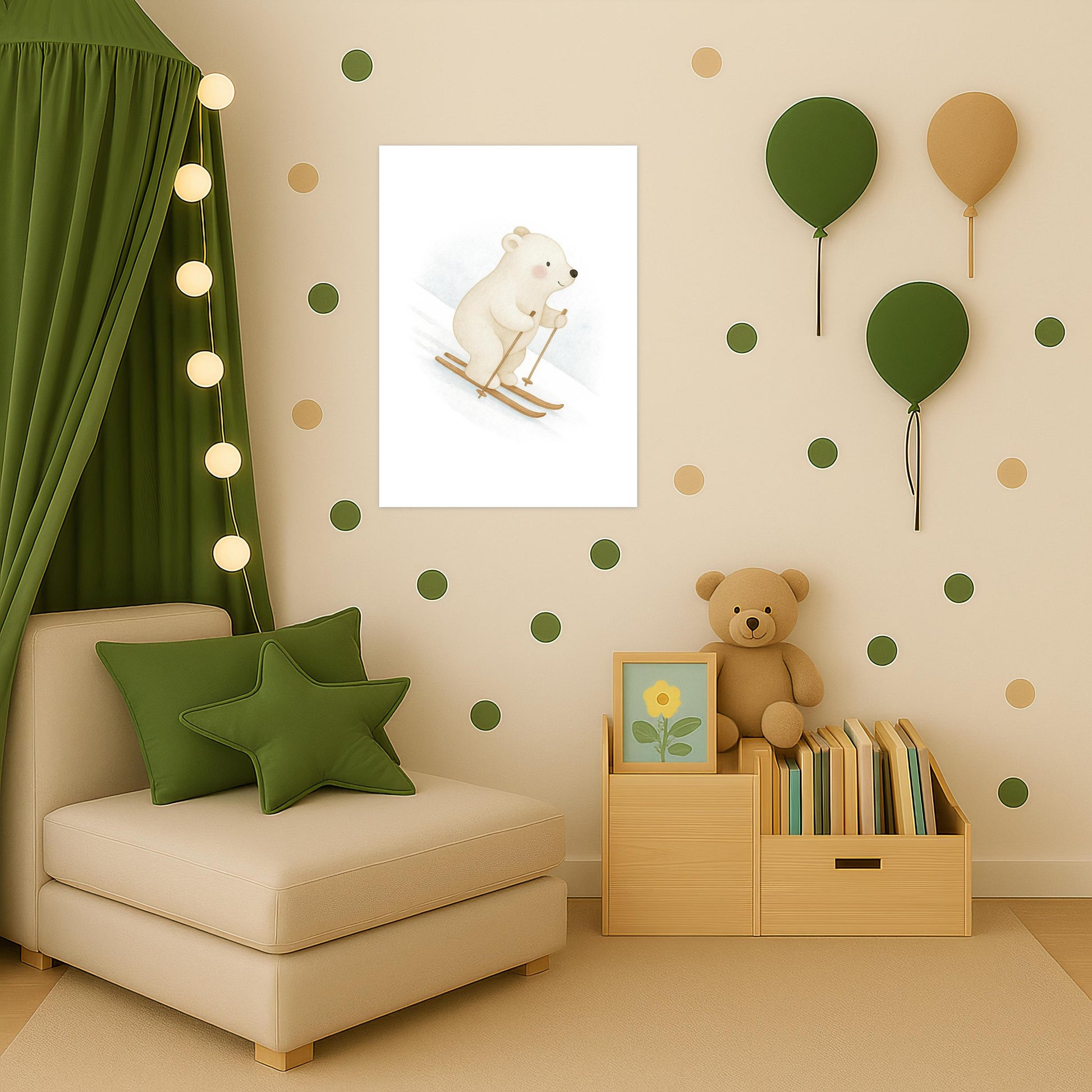 Pummel der Polarbär - Motiv: "Ski" Poster von tinylearner