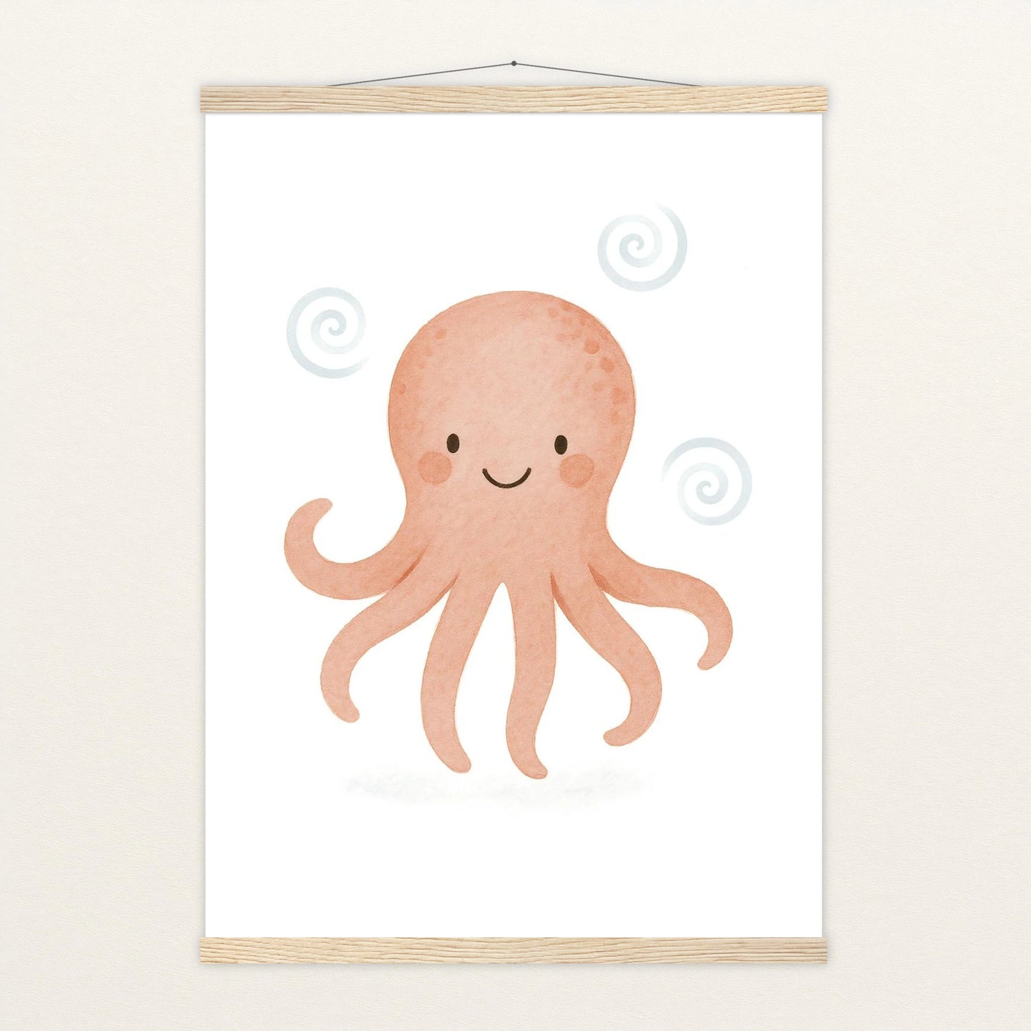 Tilli der Tintenfisch Poster mit Leisten von tinylearner