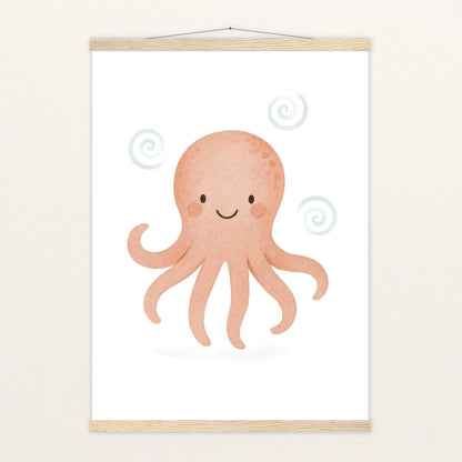 Tilli der Tintenfisch Poster mit Leisten von tinylearner