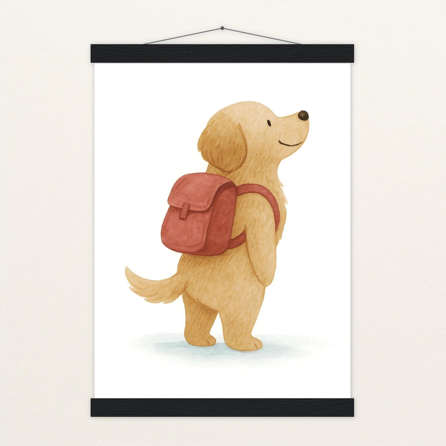 Hugo der Hund - Motiv: "Rucksack" Poster mit Leisten von tinylearner