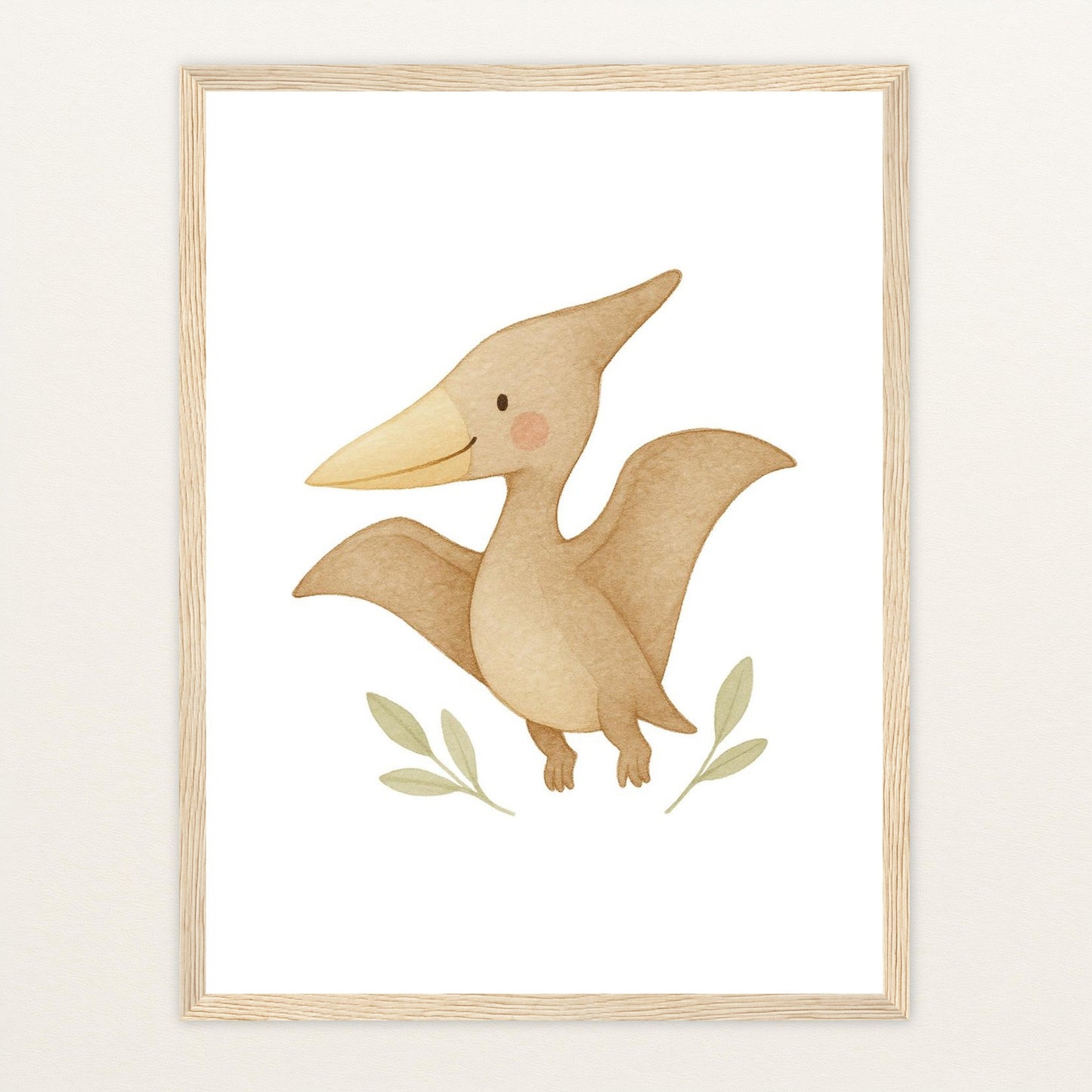 Dinosaurier Pteranodon Poster mit Holzrahmen von tinylearner