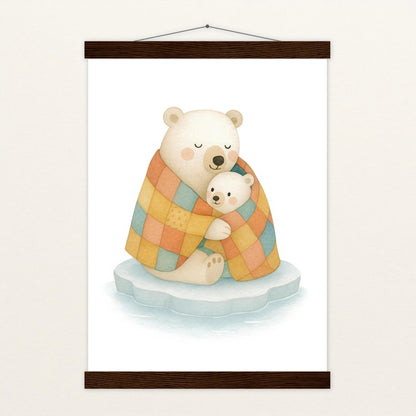 Pummel der Polarbär - Motiv: "Familie" Poster mit Leisten von tinylearner