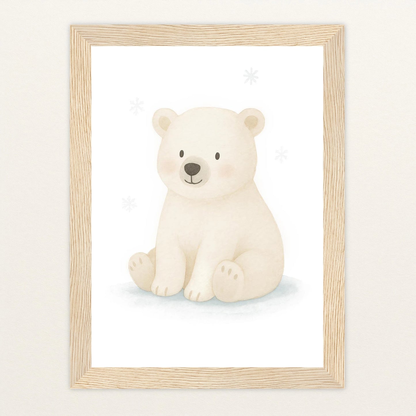 Pummel der Polarbär Poster mit Holzrahmen von tinylearner