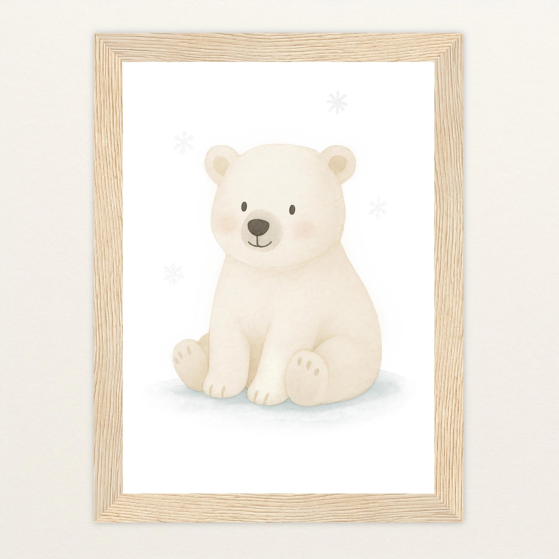 Pummel der Polarbär Poster mit Holzrahmen von tinylearner