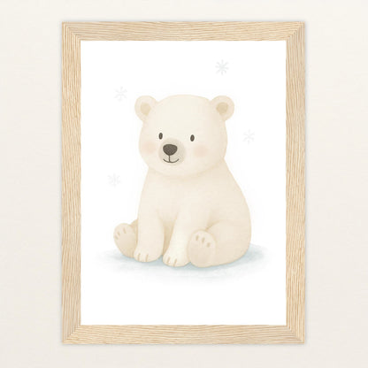Pummel der Polarbär Poster mit Holzrahmen von tinylearner