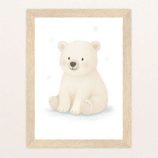 Pummel der Polarbär Poster mit Holzrahmen von tinylearner
