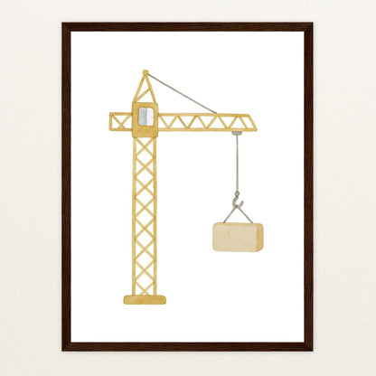 Kran Poster mit Holzrahmen von tinylearner