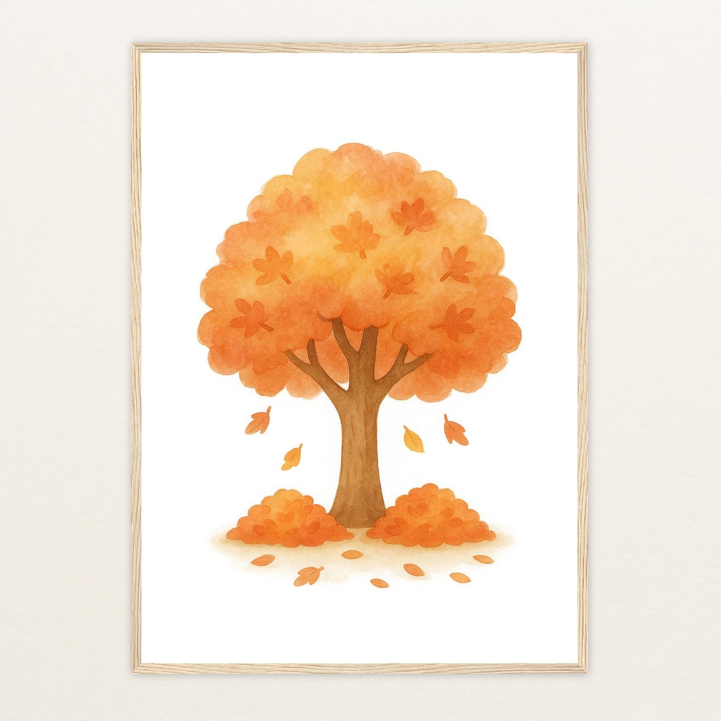 Ahornbaum Poster mit Holzrahmen von tinylearner