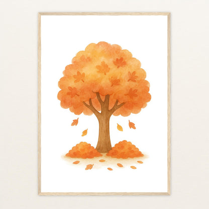 Ahornbaum Poster mit Holzrahmen von tinylearner