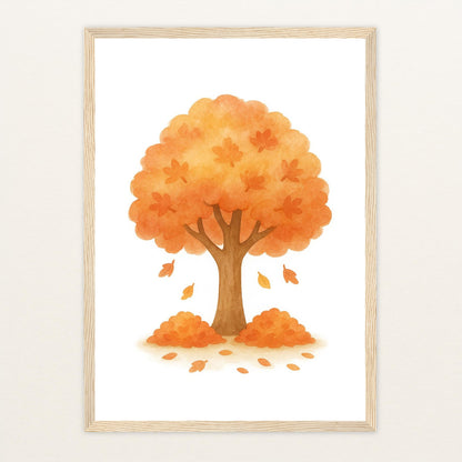 Ahornbaum Poster mit Holzrahmen von tinylearner