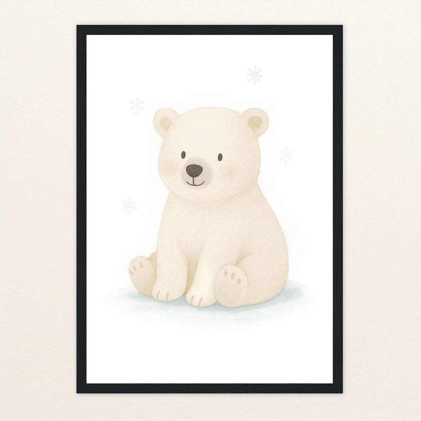 Pummel der Polarbär Poster mit Holzrahmen von tinylearner