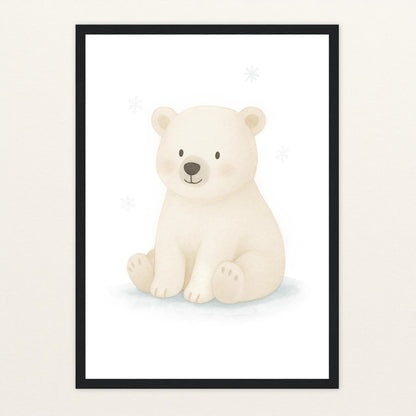 Pummel der Polarbär Poster mit Holzrahmen von tinylearner