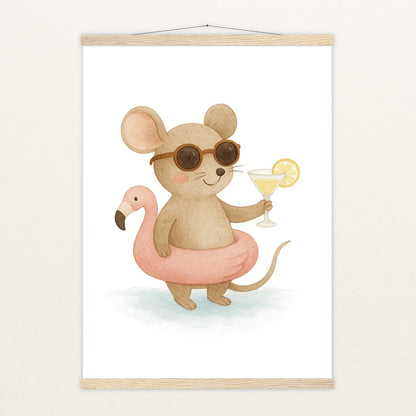 Mimi die Maus - Motiv: "Pooltag" Poster mit Leisten von tinylearner