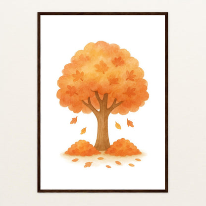 Ahornbaum Poster mit Holzrahmen von tinylearner