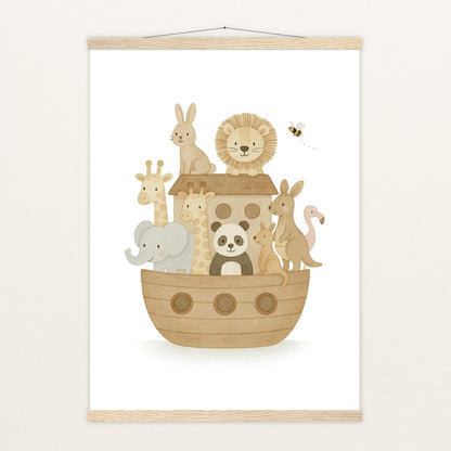 Tierfreunde - Motiv: "Arche Noah" Poster mit Leisten von tinylearner