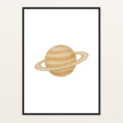 Saturn Poster mit Holzrahmen von tinylearner