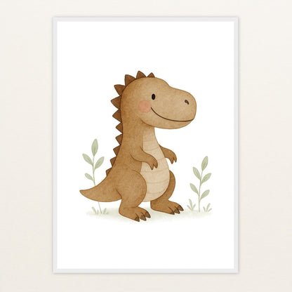Dinosaurier T-Rex Poster mit Holzrahmen von tinylearner