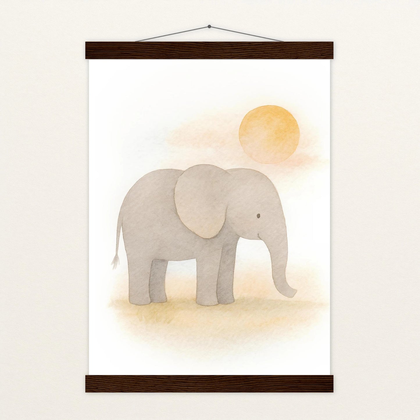 Emil der Elefant - Motiv: "Sonne" Poster mit Leisten von tinylearner