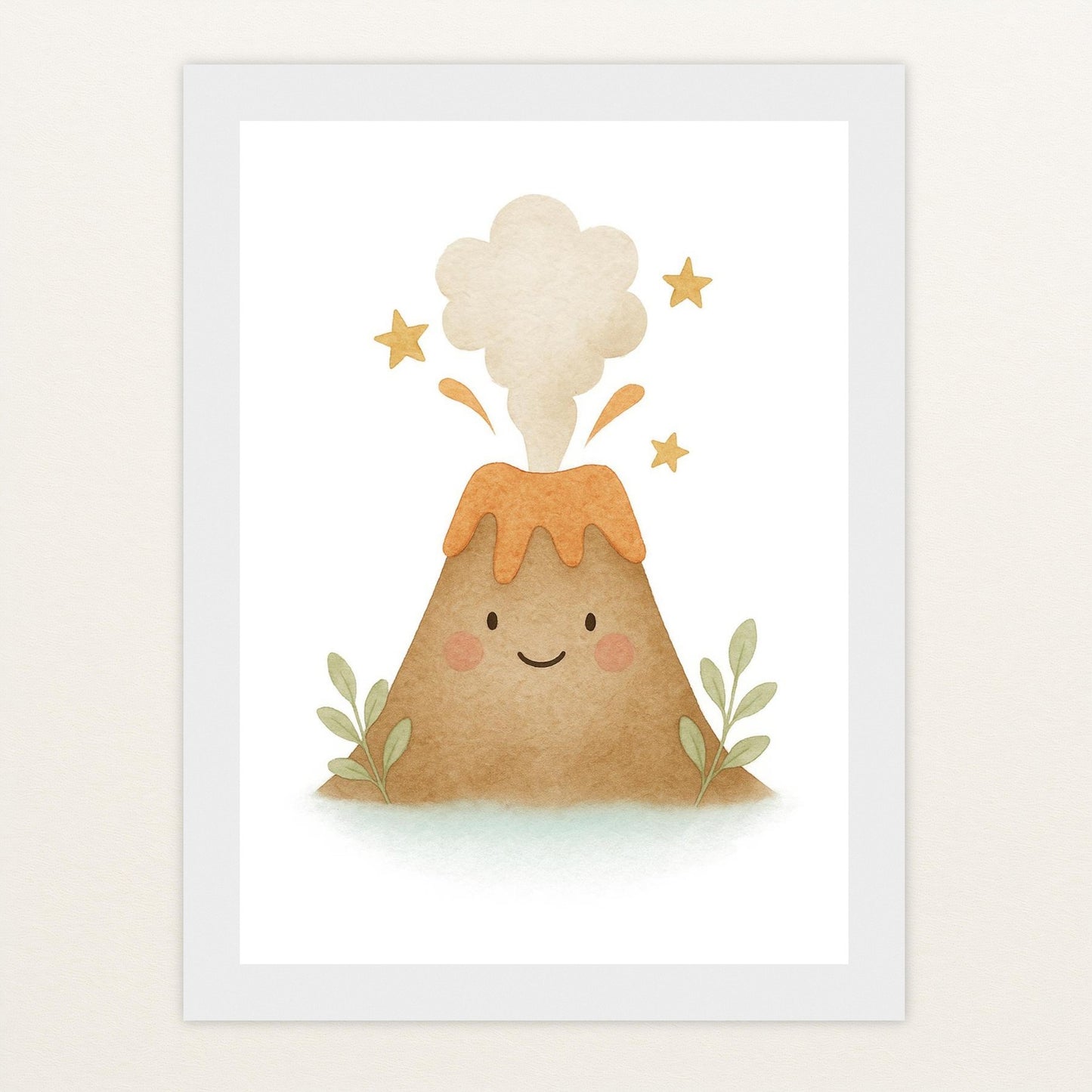 Vulkan Poster mit Holzrahmen von tinylearner