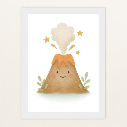 Vulkan Poster mit Holzrahmen von tinylearner