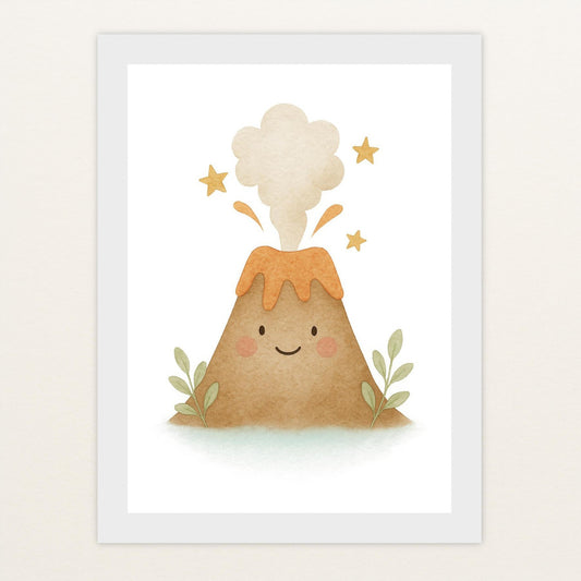 Vulkan Poster mit Holzrahmen von tinylearner