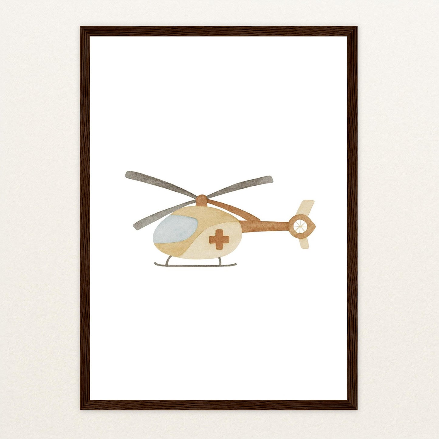 Rettungshubschrauber Poster mit Holzrahmen von tinylearner