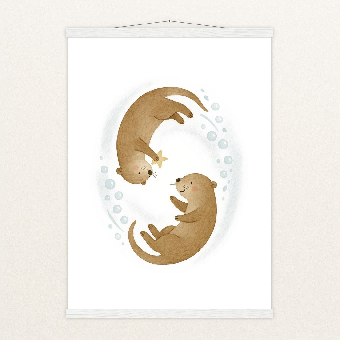 Otti der Otter - Motiv: "Stern" Poster mit Leisten von tinylearner