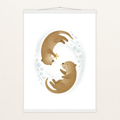 Otti der Otter - Motiv: "Stern" Poster mit Leisten von tinylearner