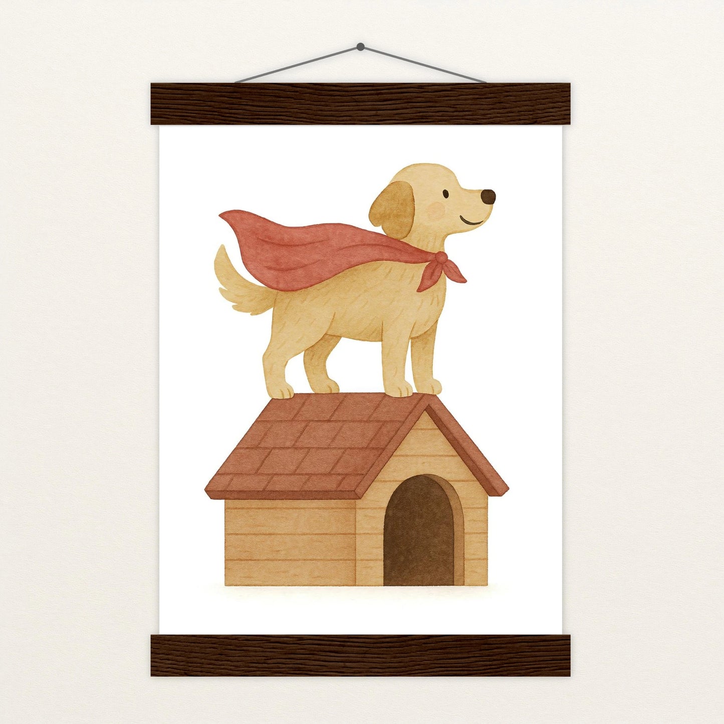 Hugo der Hund - Motiv: "Superheld" Poster mit Leisten von tinylearner