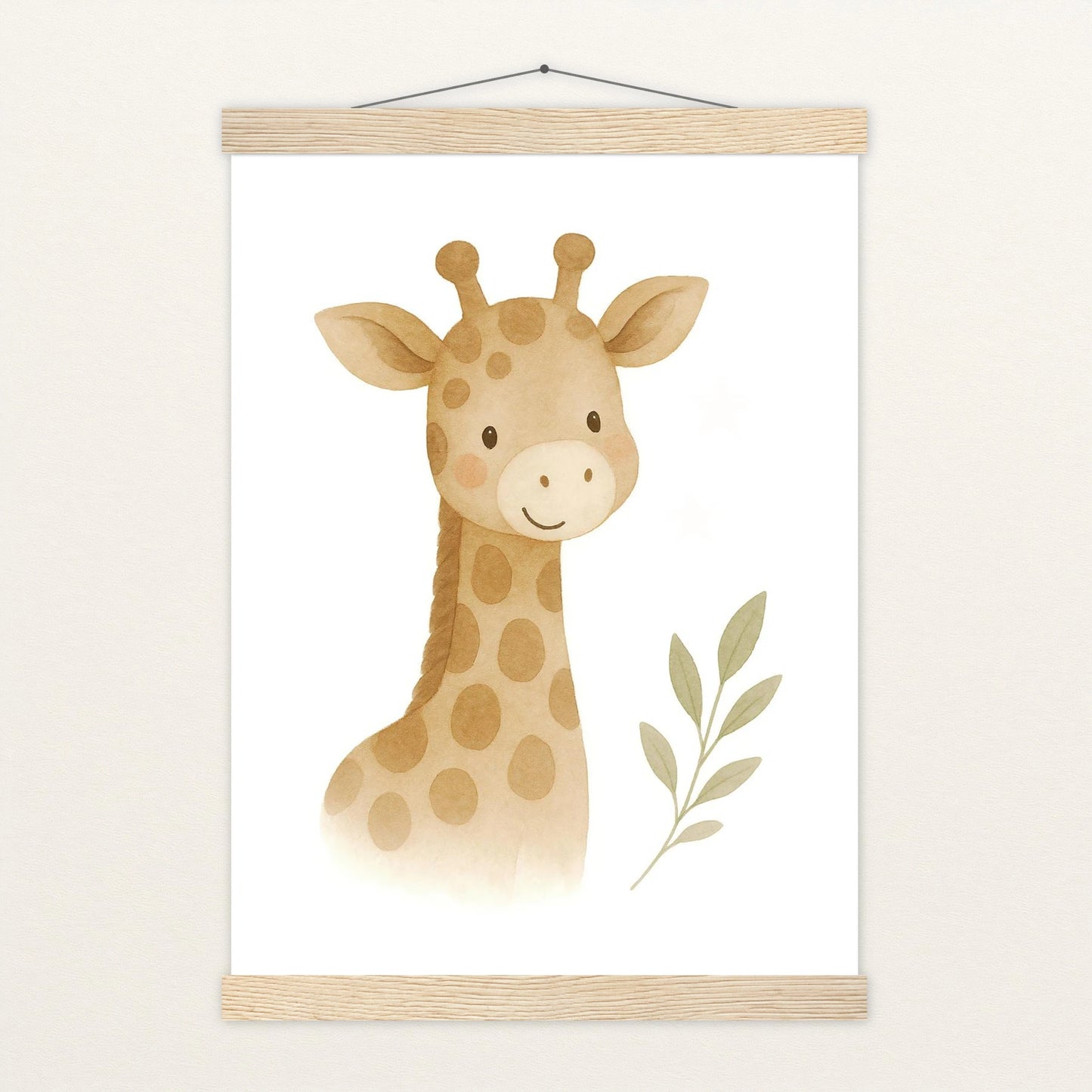 Greta die Giraffe Poster mit Leisten von tinylearner
