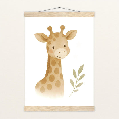 Greta die Giraffe Poster mit Leisten von tinylearner