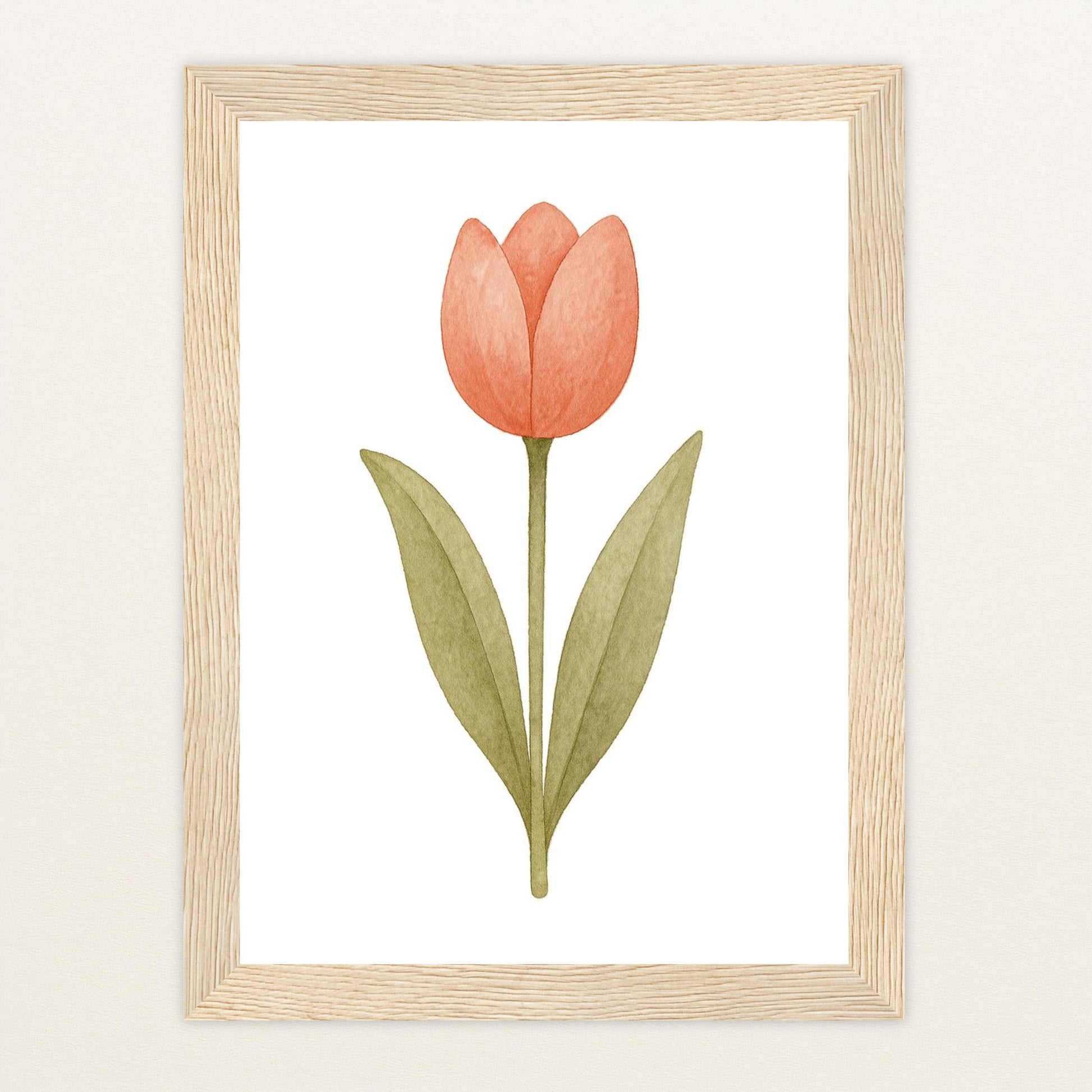 Tulpe Poster mit Holzrahmen von tinylearner