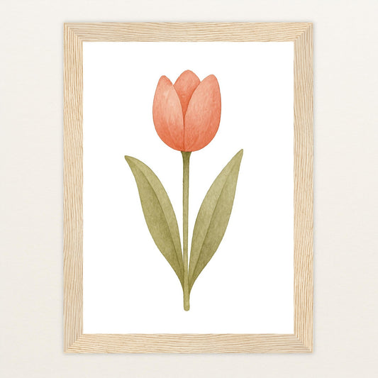Tulpe Poster mit Holzrahmen von tinylearner