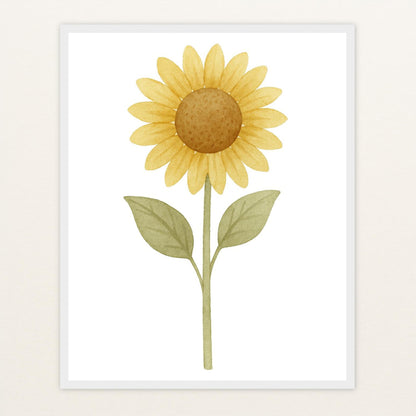 Sonnenblume Poster mit Holzrahmen von tinylearner