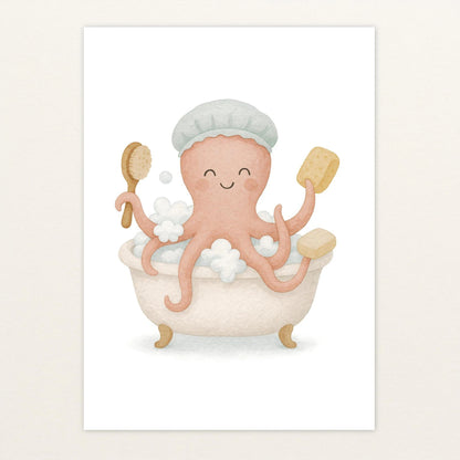 Tilli der Tintenfisch - Motiv: "Baden" Poster von tinylearner