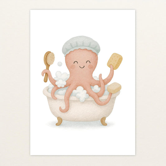 Tilli der Tintenfisch - Motiv: "Baden" Poster von tinylearner