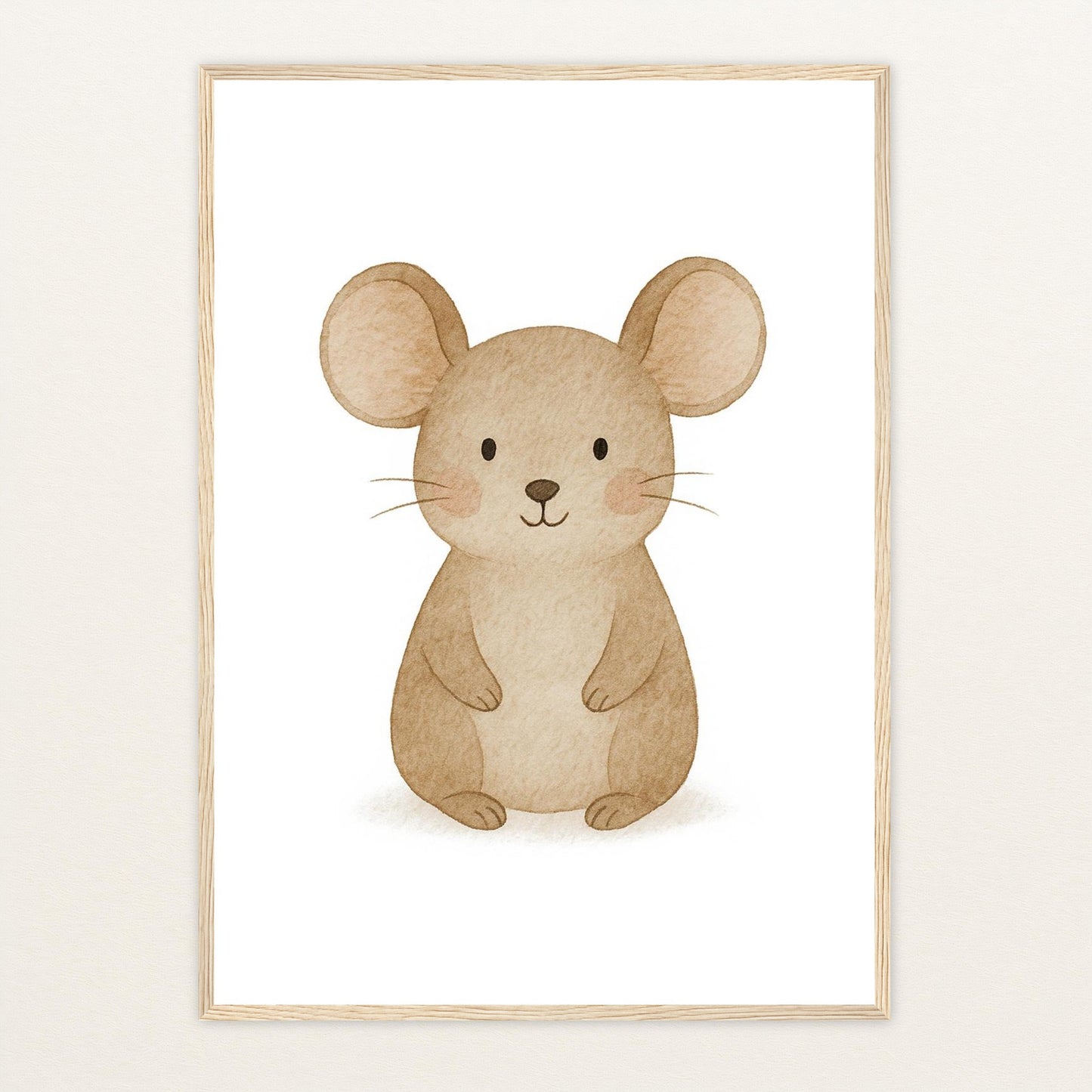 Mimi die Maus Poster mit Holzrahmen von tinylearner