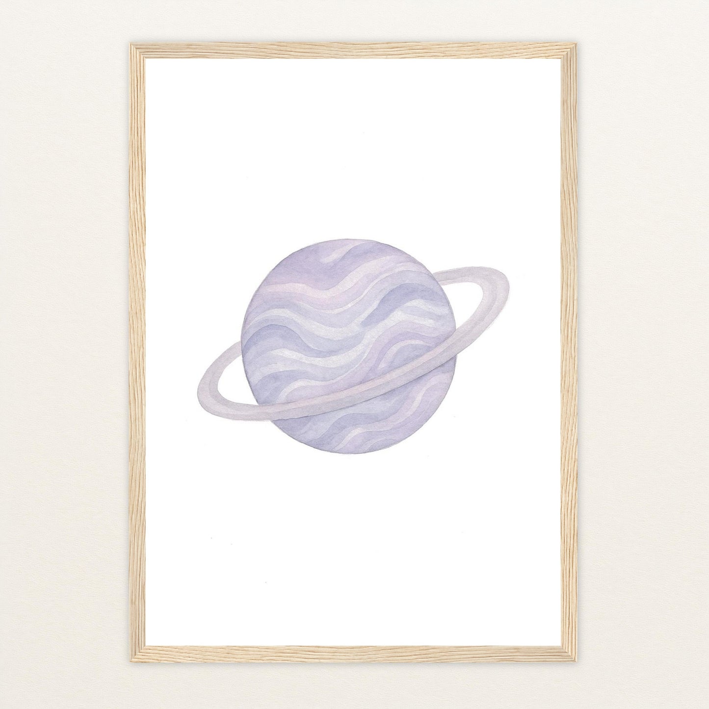 Planet Poster mit Holzrahmen von tinylearner