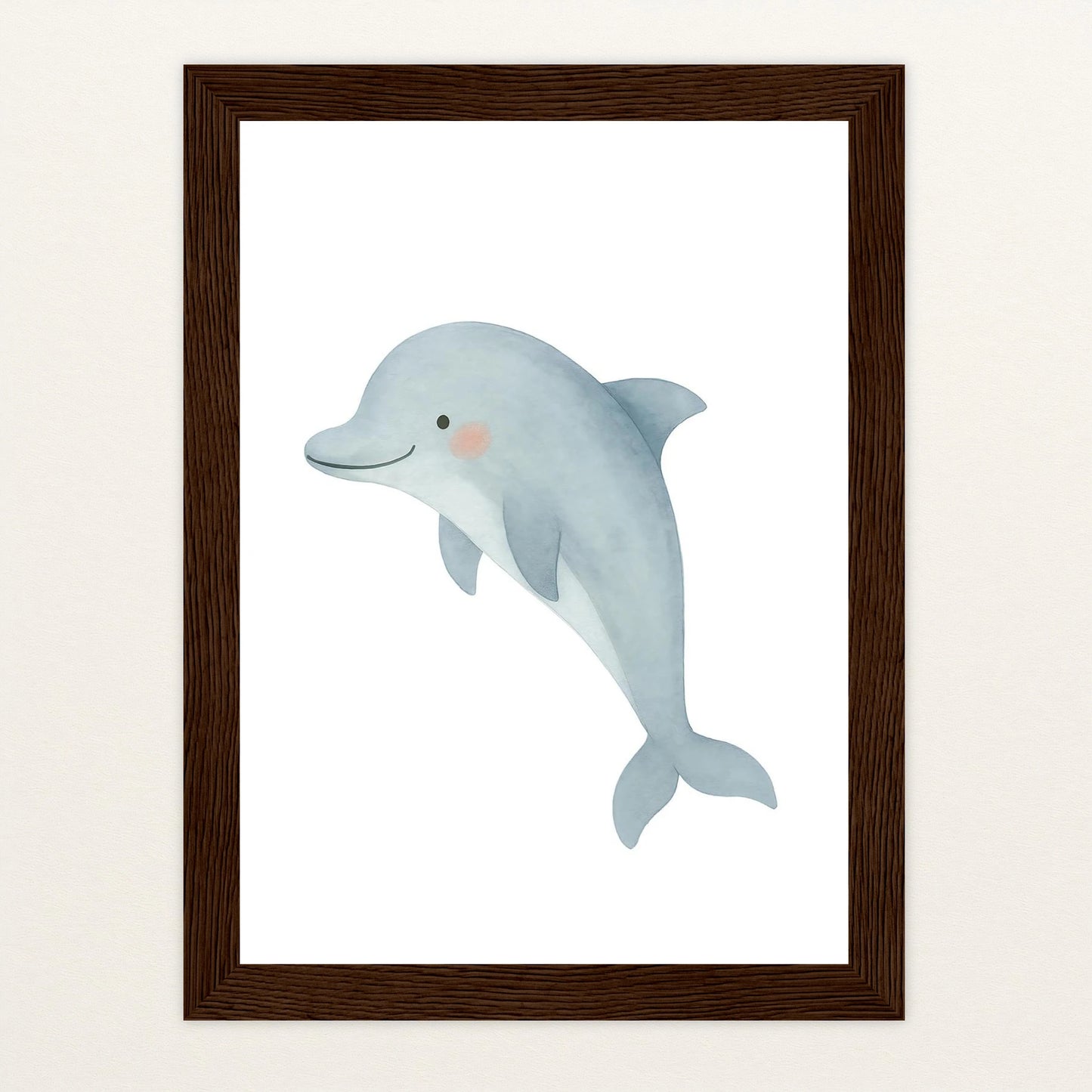 Dora der Delfin Poster mit Holzrahmen von tinylearner